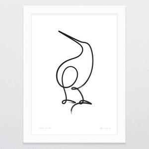 Glenn Jones Art Single Line Kiwi Art Print Art Print A4 / White