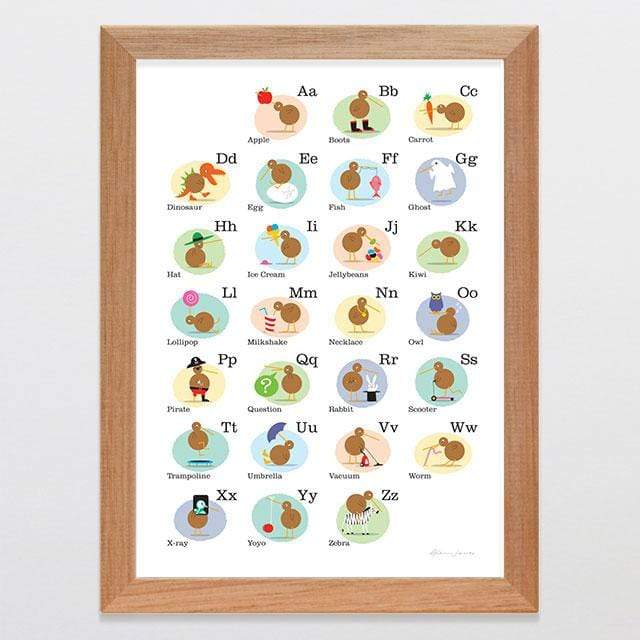 Glenn Jones Art Alphabet Kiwis Art Print Art Print