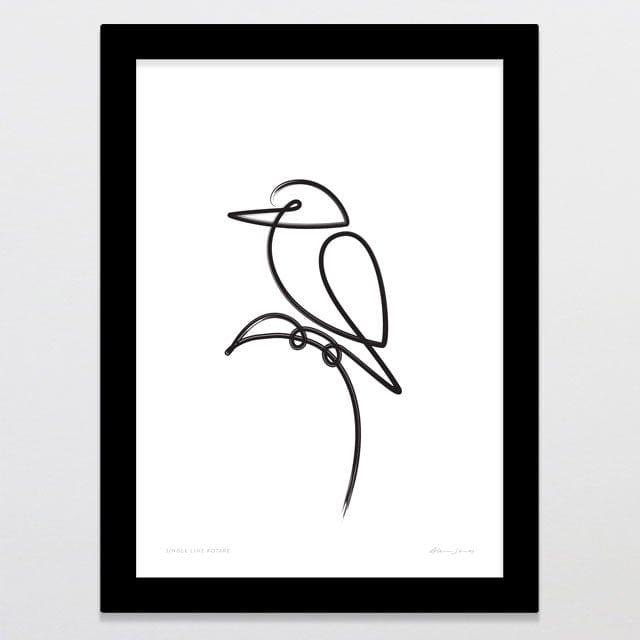 Glenn Jones Art Copy of Single Line Kotare Art Print Art Print