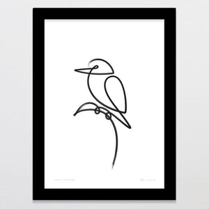 Glenn Jones Art Copy of Single Line Kotare Art Print Art Print