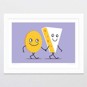 Glenn Jones Art Food Friends 4 - Cheese & Cracker Art Print Art Print