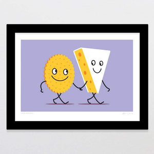 Glenn Jones Art Food Friends 4 - Cheese & Cracker Art Print Art Print