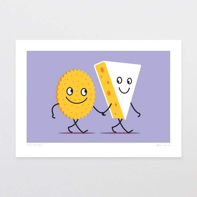 Glenn Jones Art Food Friends 4 - Cheese &amp; Cracker Art Print Art Print