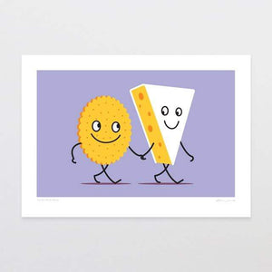Glenn Jones Art Food Friends 4 - Cheese & Cracker Art Print Art Print