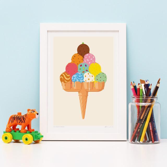 絵画 CREAM Zentangle Ice Cream Set Coloring Book Stock Vector (Royalty