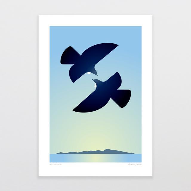 Morning Tui Art Print-Glenn Jones Art