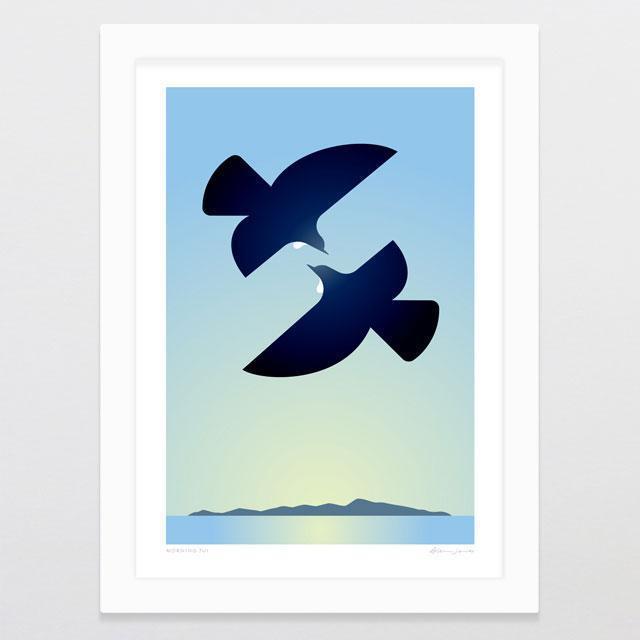 Morning Tui Art Print-Glenn Jones Art