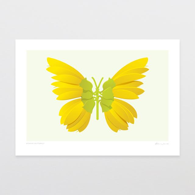 Glenn Jones Art Kowhai Butterfly Art Print Art Print