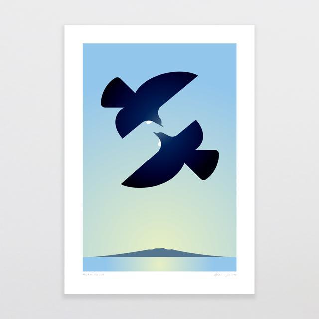 Morning Tui Art Print-Glenn Jones Art