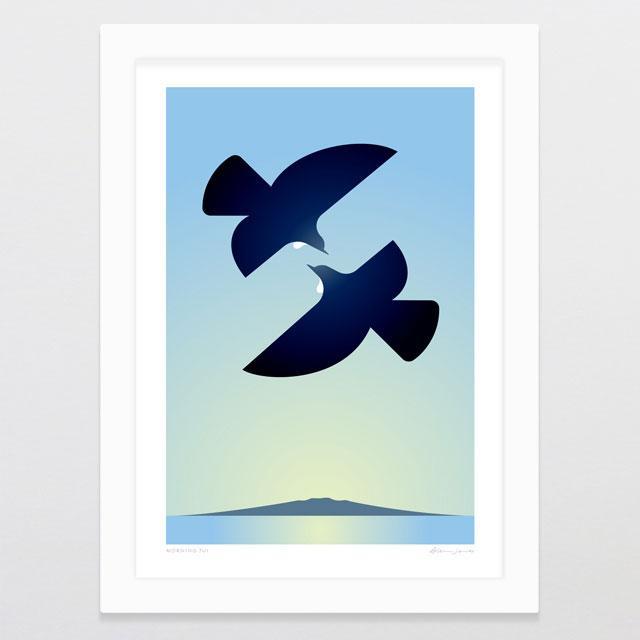 Morning Tui Art Print-Glenn Jones Art