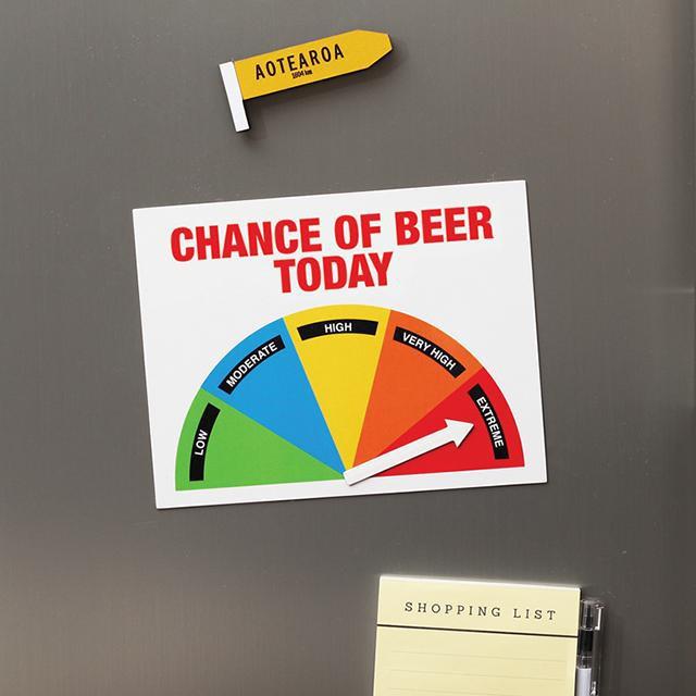 Beer-o-meter Fridge Magnet-Glenn Jones Art