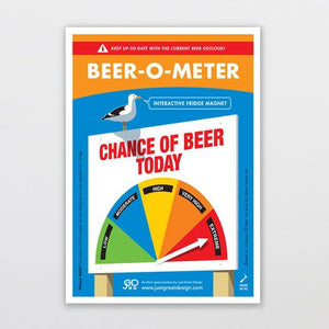 Beer-o-meter Fridge Magnet-Glenn Jones Art