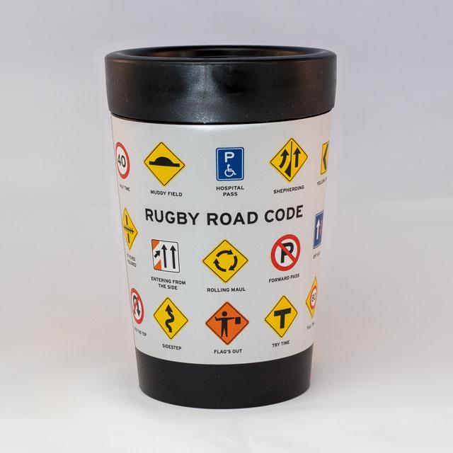 Rugby Road Code Reusable Cup-Glenn Jones Art