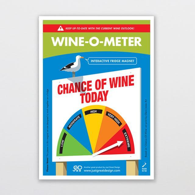 Wine-o-meter Fridge Magnet-Glenn Jones Art