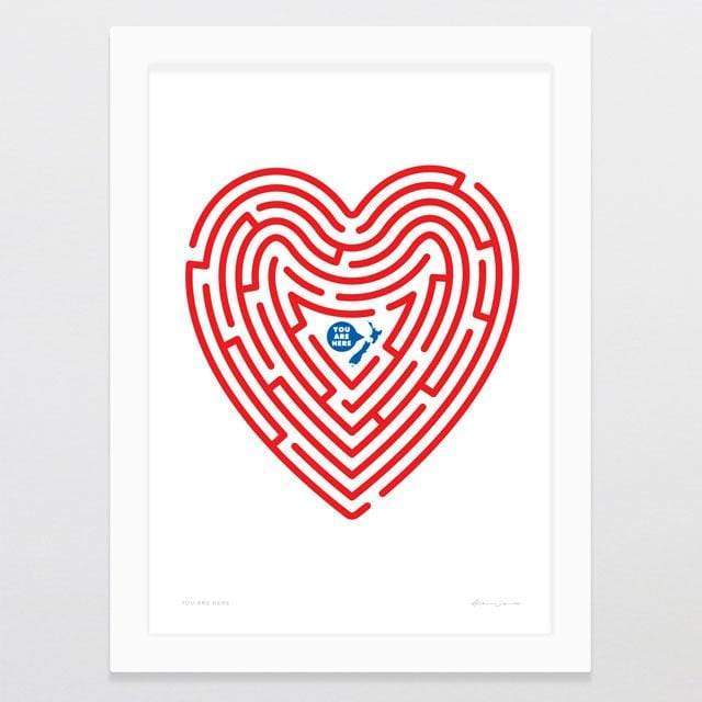 Glenn Jones Art You Are Here A1 White Frame Exchanged Exchange A1 / White