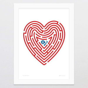 Glenn Jones Art You Are Here A1 White Frame Exchanged Exchange A1 / White