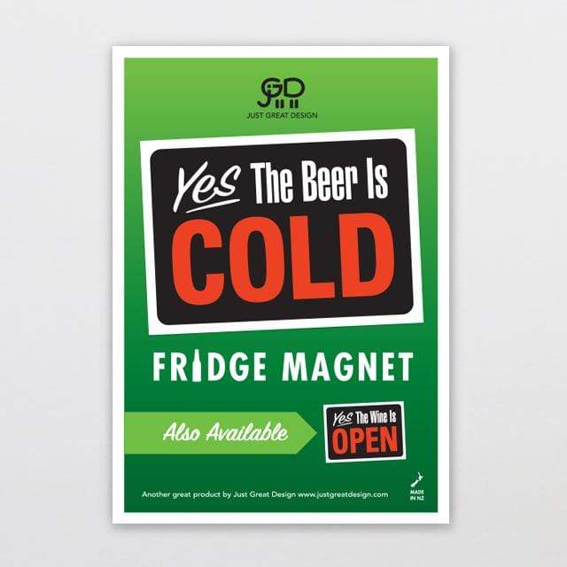 Glenn Jones Art Beer Is Cold Fridge Magnet magnet