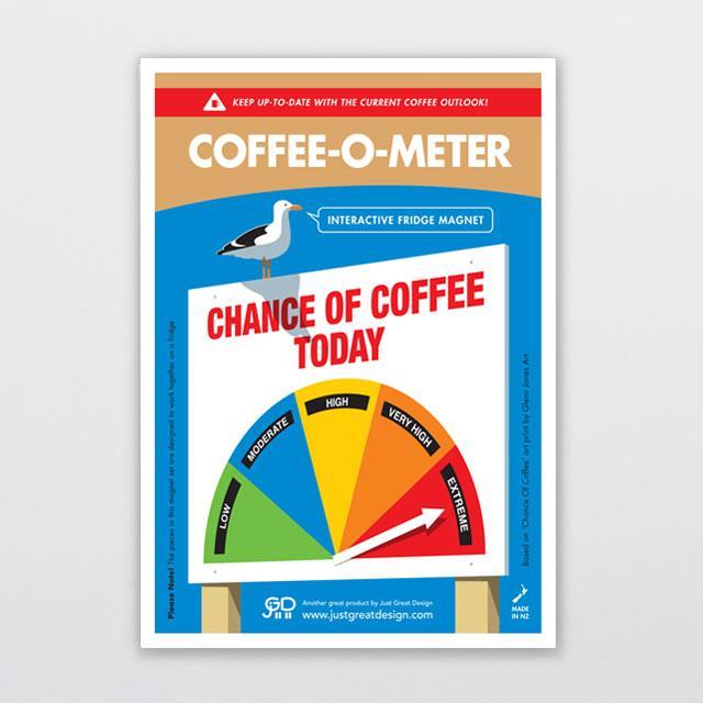 Glenn Jones Art Coffee-o-meter Fridge Magnet magnet