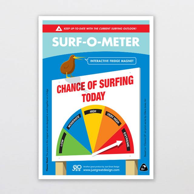 Glenn Jones Art Surf-o-meter Fridge Magnet magnet