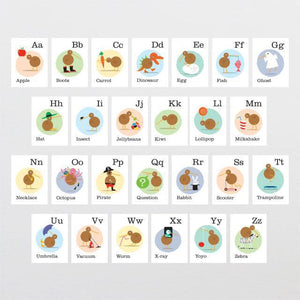 Alphabet Kiwi Flash Cards-Glenn Jones Art